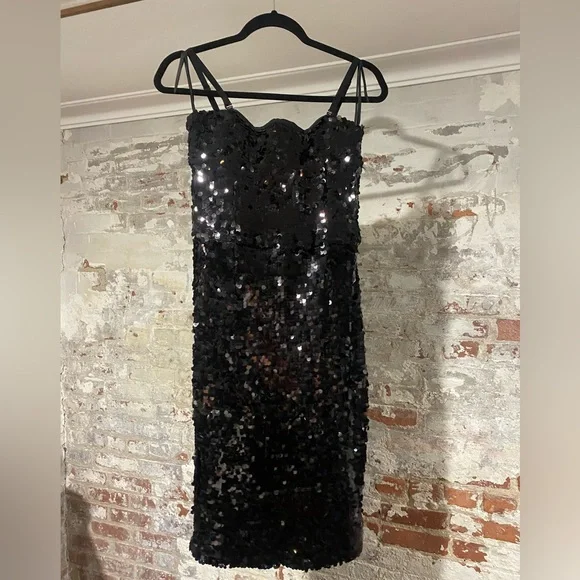 dolce and gabbana black sequin dress Dolce & Gabbana Long Sequined Dress